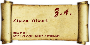Zipser Albert névjegykártya
